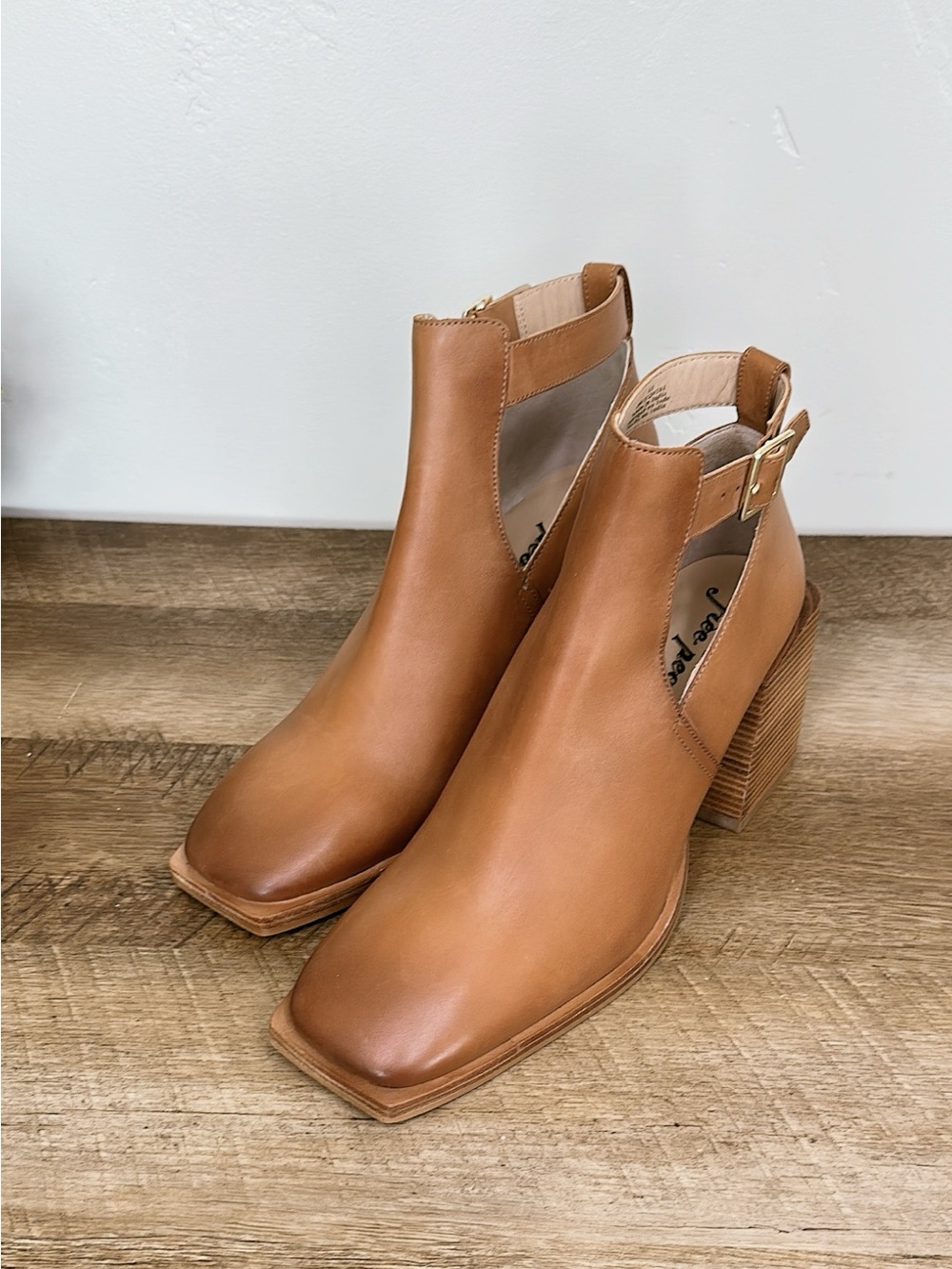 Free People Collection Brady Buckle Bootie, Size 10, Color Cognac New.